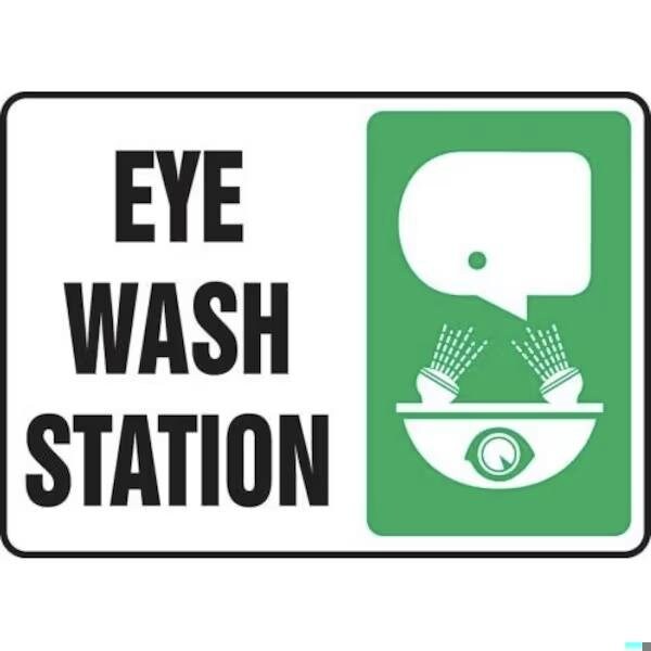 Accuform Eye Wash Station, Aluminum, 10 in x 14 in, Mounting Holes MFSD595VA - main